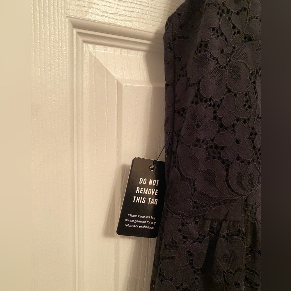Express NWT Black Lace Spaghetti Strap Full Midi Skirt Dress - Sz M - Black - Picture 4 of 8
